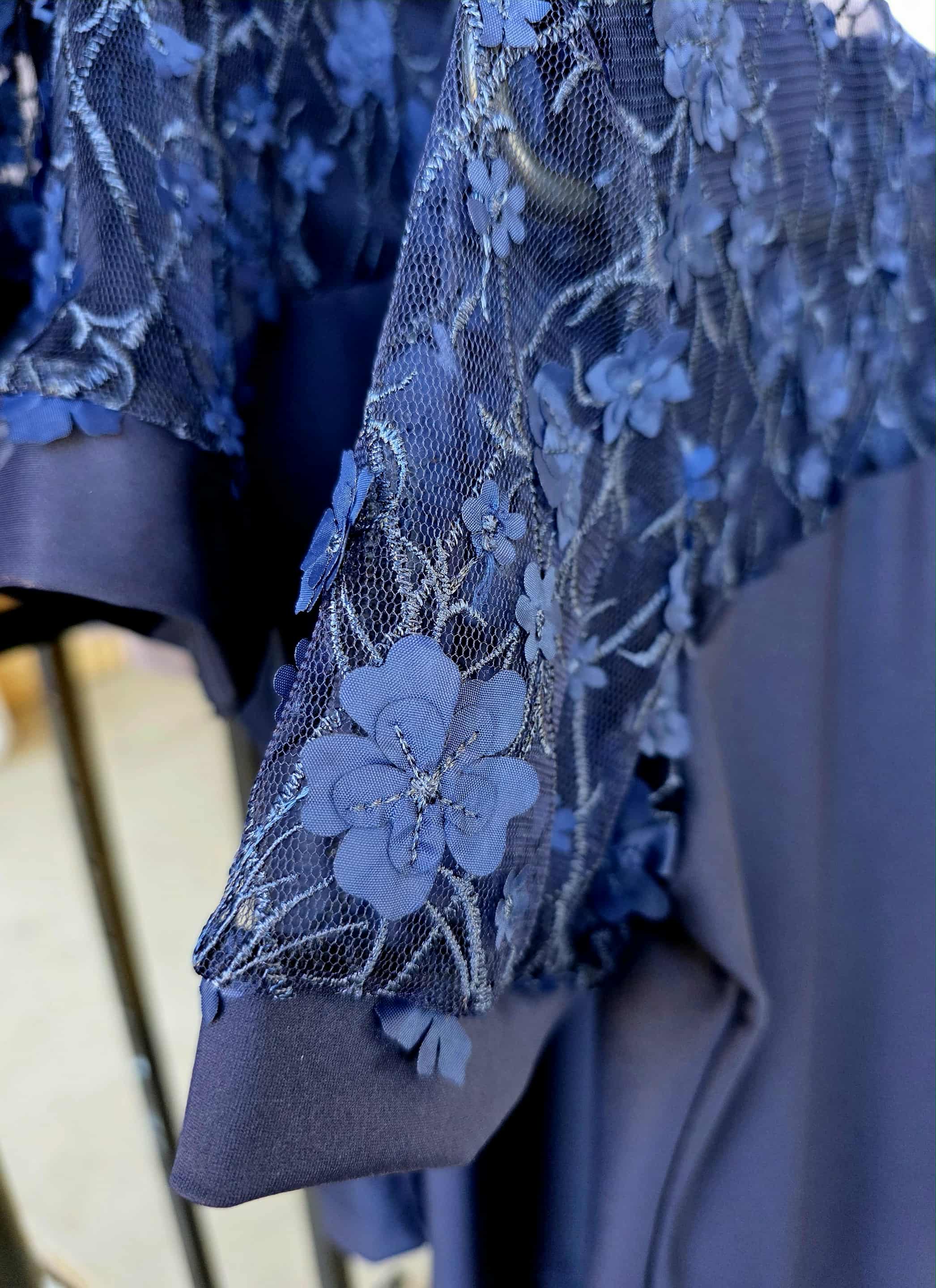 AUSTRALIAN MADE NAVY embroidered floral lace | THE Victoria